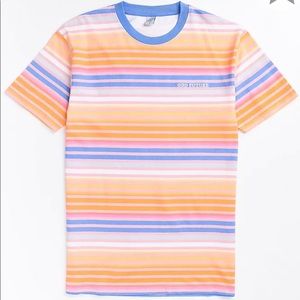 Odd Future Sunset Orange Blue & White Stripe Knit T Shirt in Medium